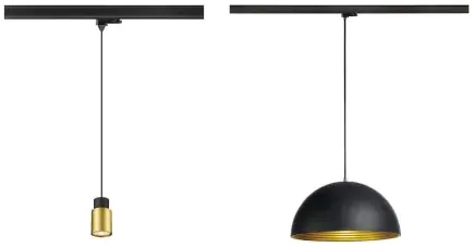 Lampade a sospensione su binario monofase