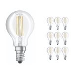 Confezione Multipack 10x Ledvance Classic LED E14 Pera Filamento Chiara 4.2W 470lm - 927 Bianco Molto Caldo | Miglior resa cromatica - Dimmerabile - Sostitua 40W