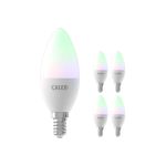 Confezione Multipack 5x Calex Smart Tuya Wifi E14 Candela 5W 470lm - 822-840 Regolabile Bianca | RGBW - Dimmerabile - Sostitutiva 40W