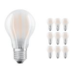 Confezione Multipack 10x Ledvance Classic LED E27 Pera Filamento Ghiaccio 7.5W 1055lm - 827 Bianco Molto Caldo | Sostitua 75W
