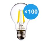 Confezione Multipack 100x Noxion Lucent LED E27 Pera Filamento Chiara 4.5W 470lm - 840 Bianco Freddo | Sostitutiva 40W