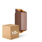 Confezione Multipack 10x Nordlux Nico Luce Da Parete Aluminium Arrugginito Up & Down | IP54 - Adatto per 2x GU10