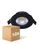 Confezione Multipack 10x Noxion LED Inclinabile Slim Spot Nero 6W 550lm - 930 Luce Calda | Ritaglio 75mm - IP54 - Miglior resa cromatica 