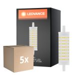 Confezione Multipack 5x Ledvance Performance LED R7s Doppio Ended 118mm Chiara 15W 2000lm - 827 Bianco Molto Caldo | Sostitua 125W