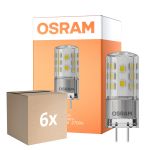 Confezione Multipack 6x Osram Parathom LED Pin GY6.35 3.3W 470lm - 827 Bianco Molto Caldo | Sostitutiva 40W