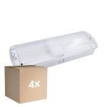 Confezione Multipack 4x Noxion LED Emergenza Applique da ingresso | Wall/A Soffitto | 8.5W 500lm - 865 Luce Del Giorno | 20m Distanza di visione - Emergenza 3H - IP65 - Incl. 4 Direzioni