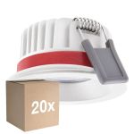Confezione Multipack 20x Ledvance Faretti LED Fire Rated Aluminium Bianca 8W 640lm 36D - 927 Bianco Molto Caldo | Ritaglio 68mm - IP65 - Miglior resa cromatica - Dimmerabile