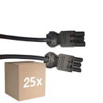 Confezione Multipack 25x Noxion GST - Compatibile Cavo di prolunga Nero - Maschio + Femmina - 1,5m - 3 pole 1,5mm2