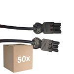Confezione Multipack 50x Noxion GST - Compatibile Cavo di prolunga Nero - Maschio + Femmina - 1m - 3 pole 1,5mm2