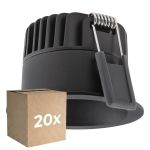 Confezione Multipack 20x Ledvance Faretti LED Scurolight Aluminium Nero 8W 680lm 36D - 930 Luce Calda | Ritaglio 68mm - IP44 - Miglior resa cromatica - Dimmerabile