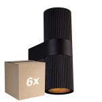 Confezione Multipack 6x Nordlux Kyklop Luce Da Parete Aluminium Nero Up & Down | Adatto per 2x GU10