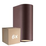 Confezione Multipack 6x Nordlux Dion Luce Da Parete Aluminium Arrugginito Up & Down | Adatto per 2x GU10