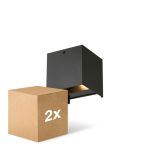 Confezione Multipack 2x D'Lite Luce Da Parete Elingen Aluminium Nero Up & Down 4.9W 480lm - 830 Luce Calda -  | IP65 - Sensore Di Luce