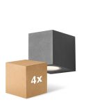 Confezione Multipack 4x D'Lite Luce Da Parete Vrebos Nero | IP54 - Adatto Per 1x GU10