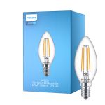 Philips Corepro LED Candela E14 Filamento Chiara 6.5W 806lm - 827 Bianco Molto Caldo | Sostitutiva 60W
