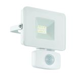 Eglo Luce Da Parete Faedo 3 Aluminium Bianca 10W 1000lm - 850 Bianco Freddo | IP44 - Sensore Di Movimento