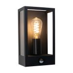Eglo Luce Da Parete Alamonte Acciaio Nero | IP44 - Adatto per 1x E27 - Sensore Di Movimento