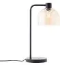 Brilliant Lampada Da Tavolo Casto Vetro Metallo Nero Beige | 190mm - Adatto per 1x E27