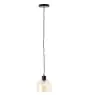 Brilliant Casto Luce Pendente Vetro Luce Pendente Metallo Nero Beige | 190mm - Adatto per 1x E27