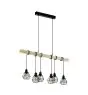 Eglo Luce Pendente Townshend 5 Acciaio Legna Nero | IP20 - Adatto per 6x E27 