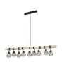 Eglo Luce Pendente Townshend 5 Acciaio Legna Nero | IP20 - Adatto per 9x E27 