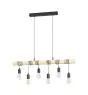 Eglo Luce Pendente Townshend Acciaio Legna Nero Marrone | IP20 - Adatto per 6x E27 