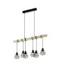 Eglo Luce Pendente Townshend 5 Acciaio Legna Nero | IP20 - Adatto per 6x E27 