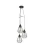 Eglo Luce Pendente Tarbes Acciaio Nero | IP20 - Adatto per 3x E27 