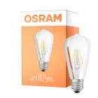Osram Classic LED E27 Edison Filamento Chiara 4W 470lm - 827 Bianco Molto Caldo | Sostitutiva 40W