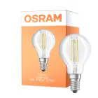 Osram Parathom Classic LED E14 Sferica Filamento Chiara 4W 470lm - 827/840 Bianco Molto Caldo / Bianco Freddo | Relax e Active - Sostitutiva 40W