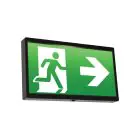 Ansell LED Montaggio A Parete Cartello Uscita Di Emergenza End LED Nero 2.5W 18lm - 860 Luce Del Giorno | Autotest