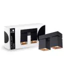 D'Lite Luce da soffitto Kubo Nero Inclinabile e Ruotabile | IP20 - Adatto per 2x GU10