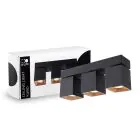D'Lite Luce da soffitto Kubo Nero Inclinabile e Ruotabile | IP20 - Adatto per 3x GU10