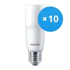 Confezione Multipack 10x Philips Corepro LED E27 Tubular Stick Ghiaccio 9.5W 950lm - 830 Luce Calda | Sostitutiva 68W