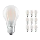 Confezione Multipack 10x Ledvance Classic LED E27 Pera Filamento Ghiaccio 7.5W 1055lm - 827 Bianco Molto Caldo | Sostitua 75W
