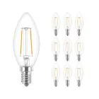 Confezione Multipack 10x Philips Corepro LED Candela E14 Filamento Chiara 2W 250lm – 827 – Bianco Molto Caldo | Sostitutiva 25W
