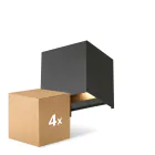Confezione Multipack 4x D'Lite Luce Da Parete Elingen Nero Up & Down 4.9W 480lm - 830 Luce Calda -  | IP65