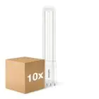 Confezione Multipack 10x Philips CorePro PL-L LED Bulbo EM/Mains 8W - 840 Bianco Freddo | 4-Pin - Sostitutiva 18W