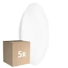 Confezione Multipack 5x Ledvance Bulkhead LED Surface CIRCULAR 500 PS Acciaio Bianca 42W 3500lm - 830 Luce Calda | IP44