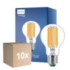 Confezione Multipack 10x Philips MASTER LED Bulbo Ultra Efficient E27 Pera Chiara 7.3W 1535lm - 830 Luce Calda | Sostitutiva 100W