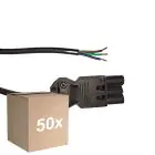 Confezione Multipack 50x Noxion GST - Compatibile Cavo di alimentazione Nero - Maschio + Estremità aperte - 3m - 3 pole 0,75mm2