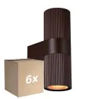Confezione Multipack 6x Nordlux Kyklop Luce Da Parete Aluminium Arrugginito  Up & Down | Adatto per 2x GU10