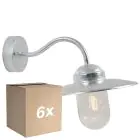Confezione Multipack 6x Nordlux Luxembourg Luce Da Parete Acciaio e Vetro Grigio - Zona costiera | IP54 - Adatto per E27