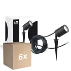 Confezione Multipack 6x D'Lite Punta Luce Fuse Cavo Dell'Alimentazione Nero | IP65 - Adatto per 1x GU10 | incl. cable 2 Meter