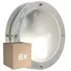 Confezione Multipack 6x Nordlux Malte Luce Da Parete Acciaio Zincato Grigio | 240mm - IP54 - Adatto per E27