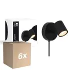 Confezione Multipack 6x D'Lite Luce Da Parete Trop Sabbioso Nero | Adatto Per 1x GU10