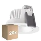 Confezione Multipack 20x Ledvance Faretti LED Adjust Aluminium Bianca 8W 640lm 36D - 927 Bianco Molto Caldo | Ritaglio 68mm - IP20 - Miglior resa cromatica - Dimmerabile