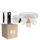 Confezione Multipack 6x D'Lite Luce da soffitto Beitem Ghiaccio Bianca FSC Legna | Adatto Per 3x GU10