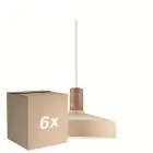 Confezione Multipack 6x Nordlux Elvas Marble Luce Pendente Metallo Beige | Adatto per 1x E27