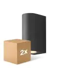 Confezione Multipack 2x D'Lite Luce Da Parete Vossem Nero Up & Down| IP54 - Adatto Per 2x GU10